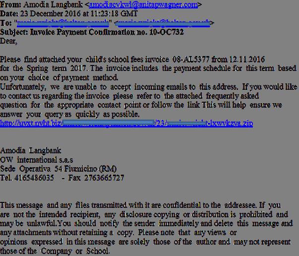 School fees scam warning