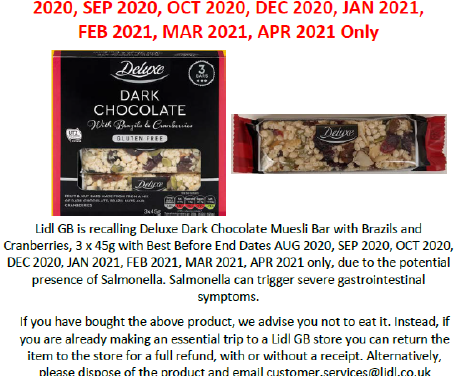 Lidle chocolate recall – Check your cupboards