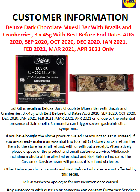 Lidle chocolate recall – Check your cupboards