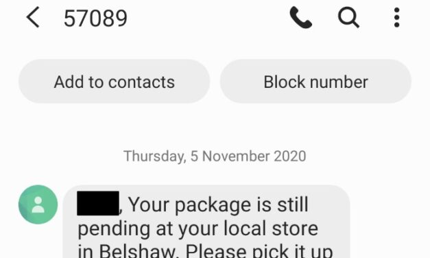 Beware of scam text messages, to pick up parcels