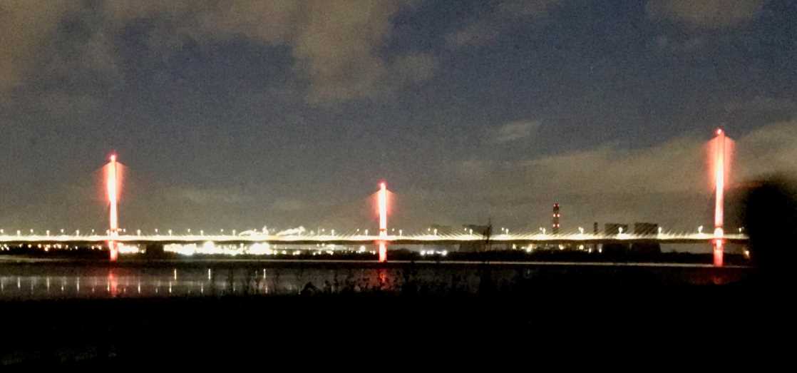 Mersey Gateway Bridge lit orange in call to end violence against women 🗓