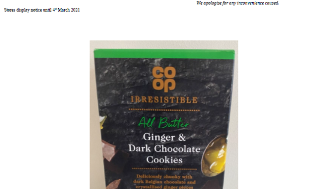 Co-op recalls ‘Irresistible Ginger and Dark Chocolate Cookies’ over plastics fears