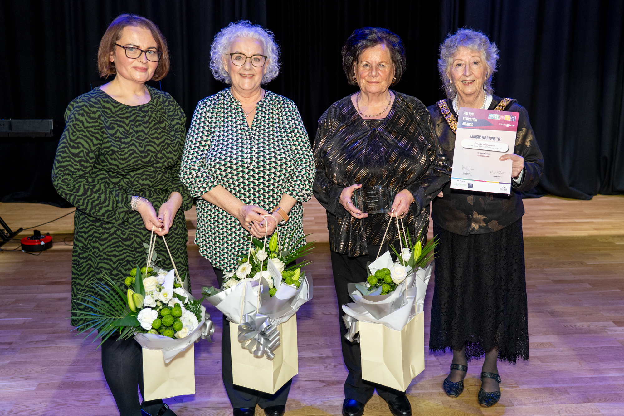 shortlisted nominees - Lifetime Achievement Mayor of Halton with Lifetime Achievement Winner and Nominees