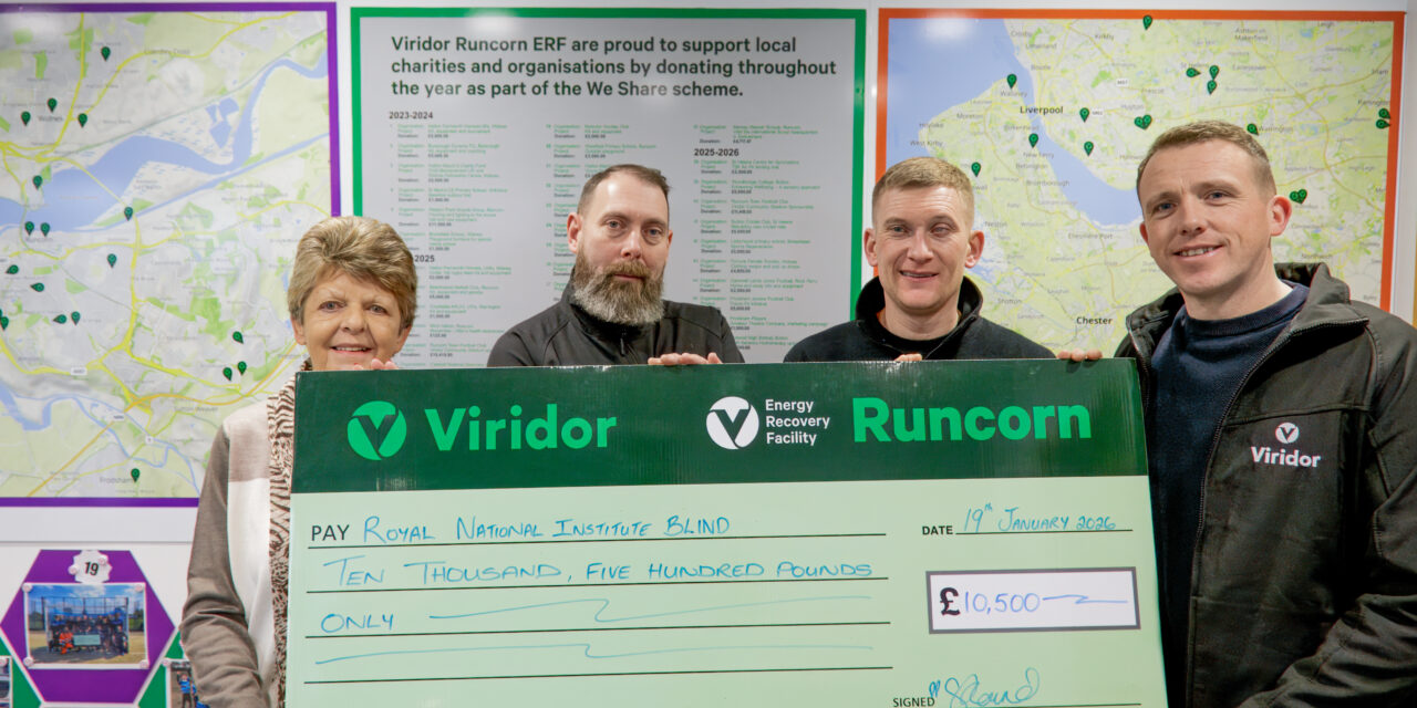 RNIB receives £10,500 from Viridor thanks to accident-free days