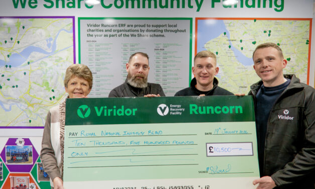 RNIB receives £10,500 from Viridor thanks to accident-free days